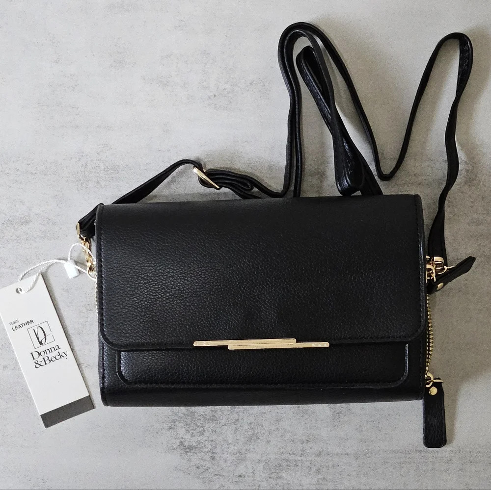 Donna & Becky Leilani Double Zipper Crossbody Purse